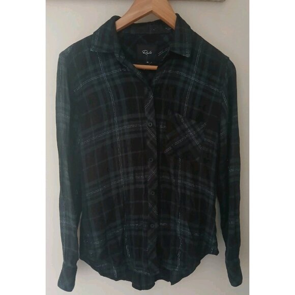 Rails Hunter Forest Slate Tinsel Button Down Shirt - Picture 1 of 8